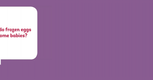 A banner with a question asking how do frozen eggs become babies