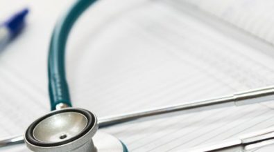 A stethoscope on a book