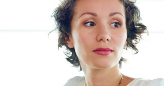 A woman looking upset