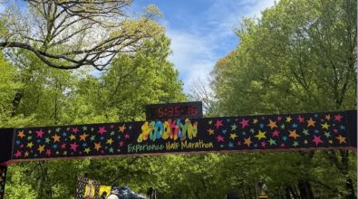 Finish line at the Brooklyn Half Marathon